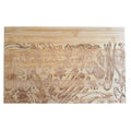 Großes Bambus Schneidebrett mit Gemüse-Gravur – Holz Küchenbrett 45 × 28 cm