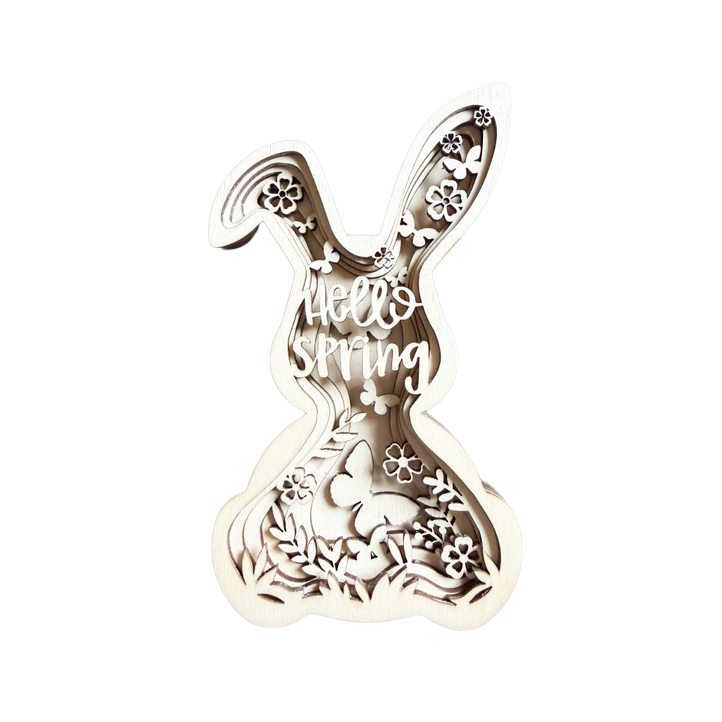 Dekorativer Holz-Osterhase – 3D Effekt – verschiedene Höhen – Osterdeko aus Holz